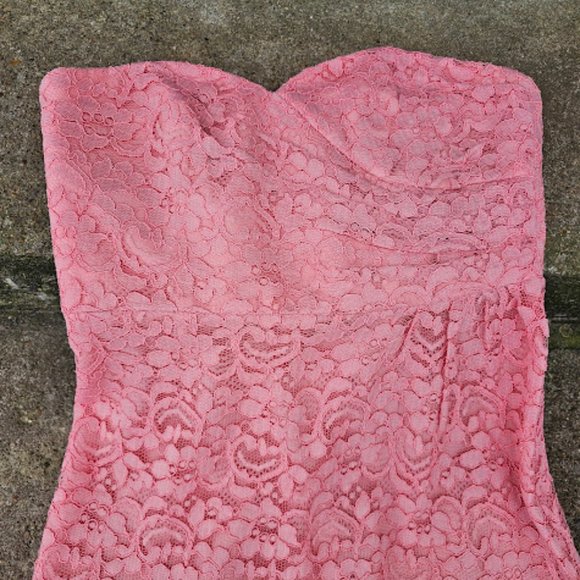 David's bridal bridesmaid / formal/ prom strapless mini dress Size 12 - Picture 3 of 4